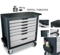 Інструментальна візок професійна TOPTUL 7 секцій JUMBO NEW PRO-LINE (сіра) TCBK0703